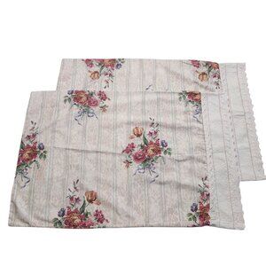 Vintage Fieldcrest Floral King Size Pillowcases Flower Cottagecore Flowers Set